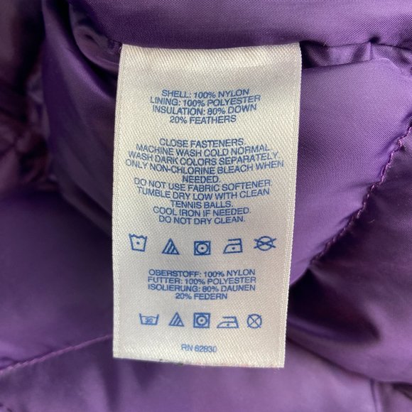 Lands End Purple Puffer Down Jacket Size Small 6-8 - Picture 3 of 13